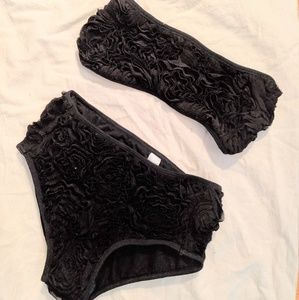 NWT American Apparel BLK 3D rose bikini bandeau